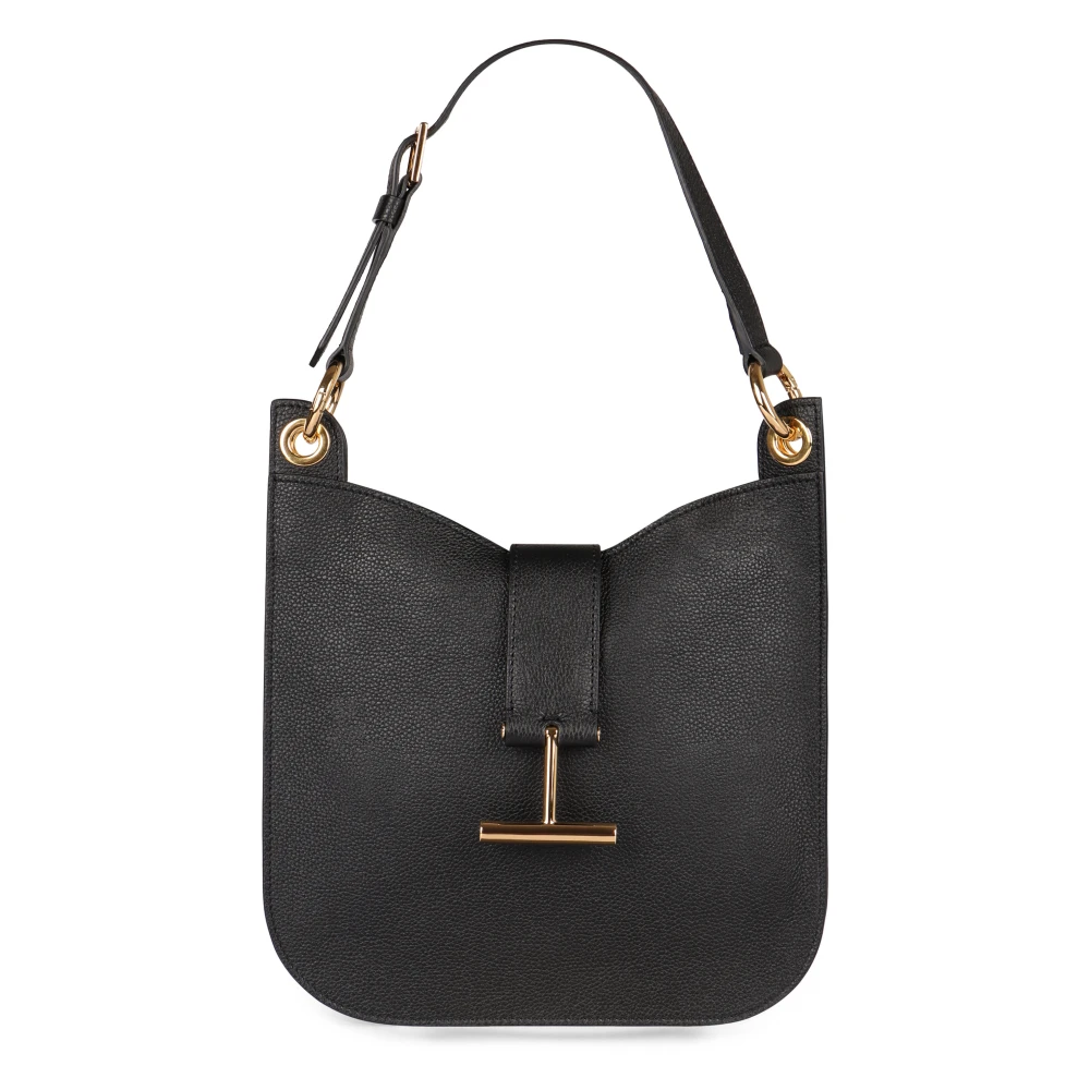 Tom Ford Läder Crossbody-väska med Justerbar Rem Black, Dam