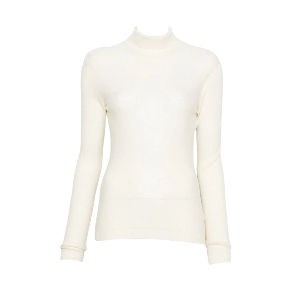 Fabiana Filippi , Turtlenecks, Female, White, Xs, Sequin-Embellished Roll-Neck Jumper