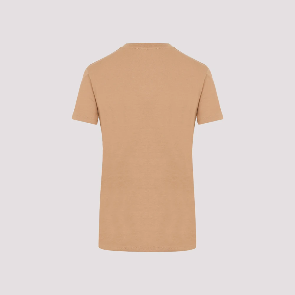 Max Mara Stijlvolle Kameel Katoenen T-Shirt Beige Dames