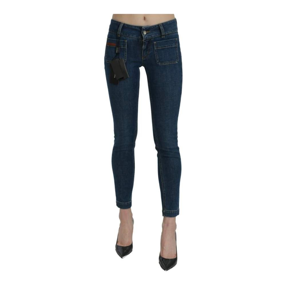 Dolce & Gabbana Women's Blue Skinny Fit Jeans, Xs, Slim Fit Cropped Mid Waist Denim Jeans