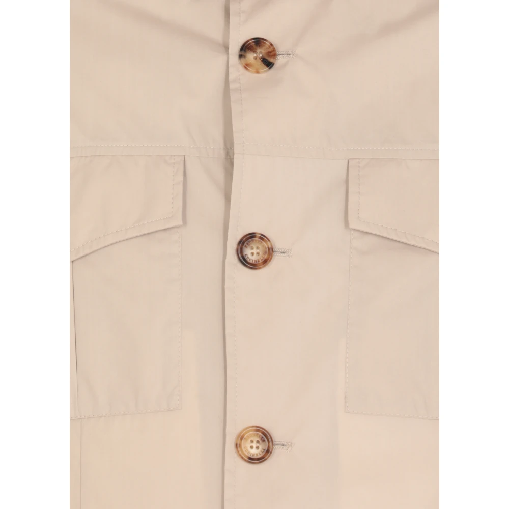 BRUNELLO CUCINELLI Beige Katoenmix Jas met Kraag Beige Heren