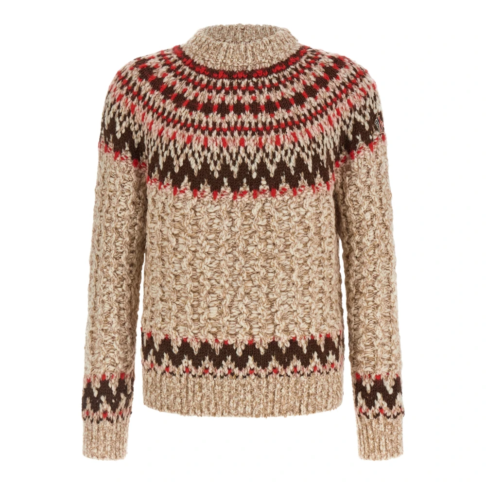 Moncler Men's Multicolor Turtlenecks, M, Jacquard Wool Blend Jumper