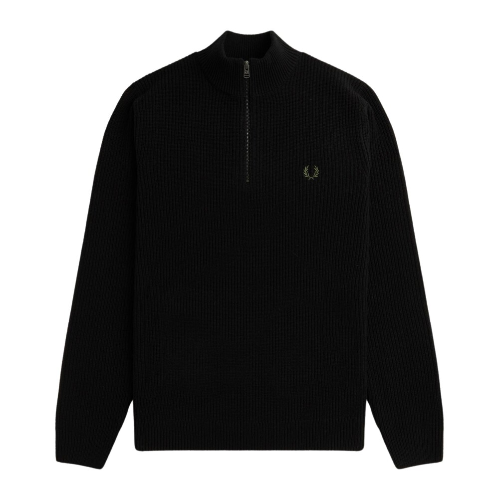 Black Ribbed Half Zip Turtleneck Fred Perry Men s Fashion Miinto