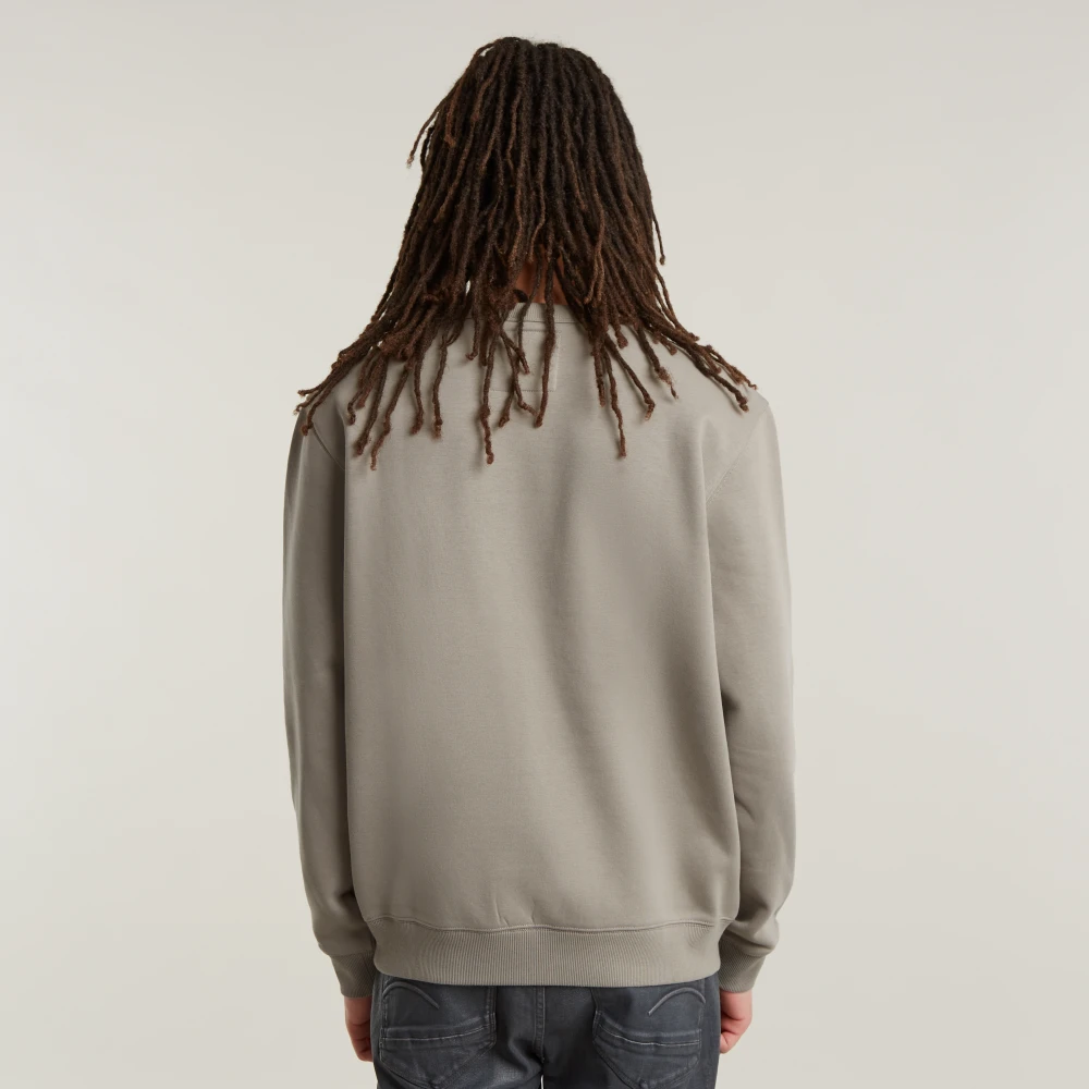 G-Star Gestapelde Old Skool Logo Sweater Green Heren