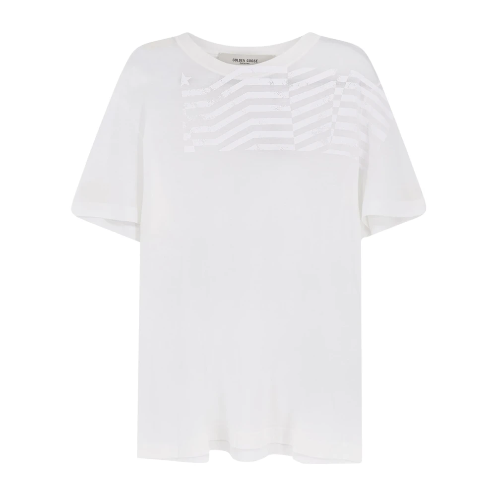 Golden Goose Men's White Crew Neck Short Sleeve T-Shirt - T-Shirts - L - Tops