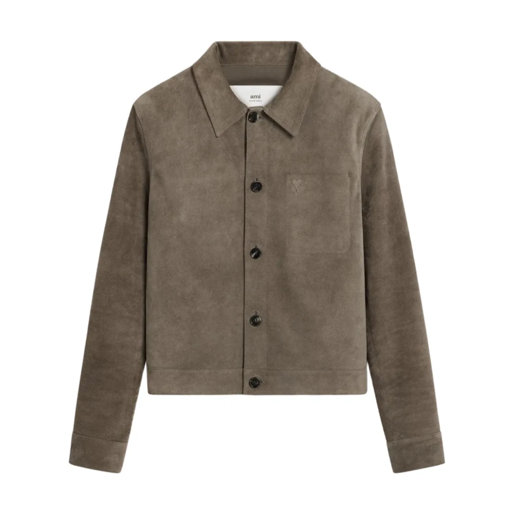 Jackets > Leather Jackets - - Ami Paris - Modalova