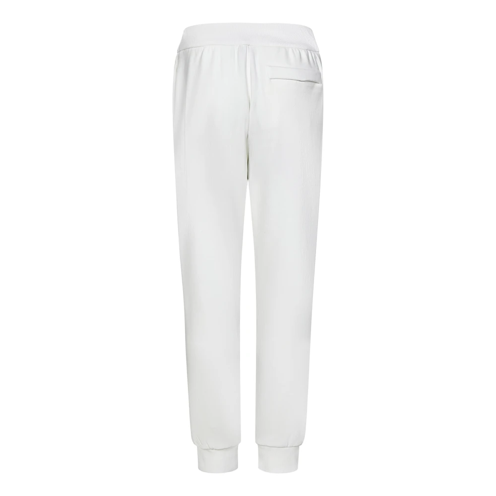 Ermenegildo Zegna Witte Geribbelde Broek met Logo Borduursel White Heren