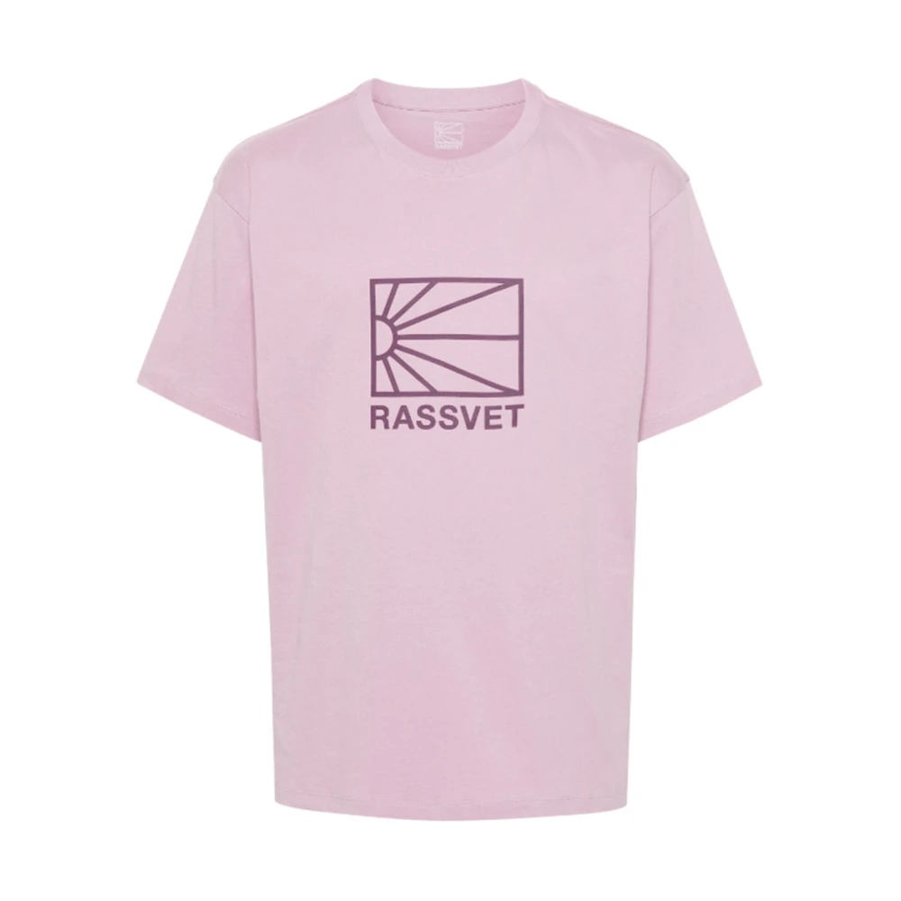 Rassvet Groot Logo T-shirt in Lichtroze Pink Heren