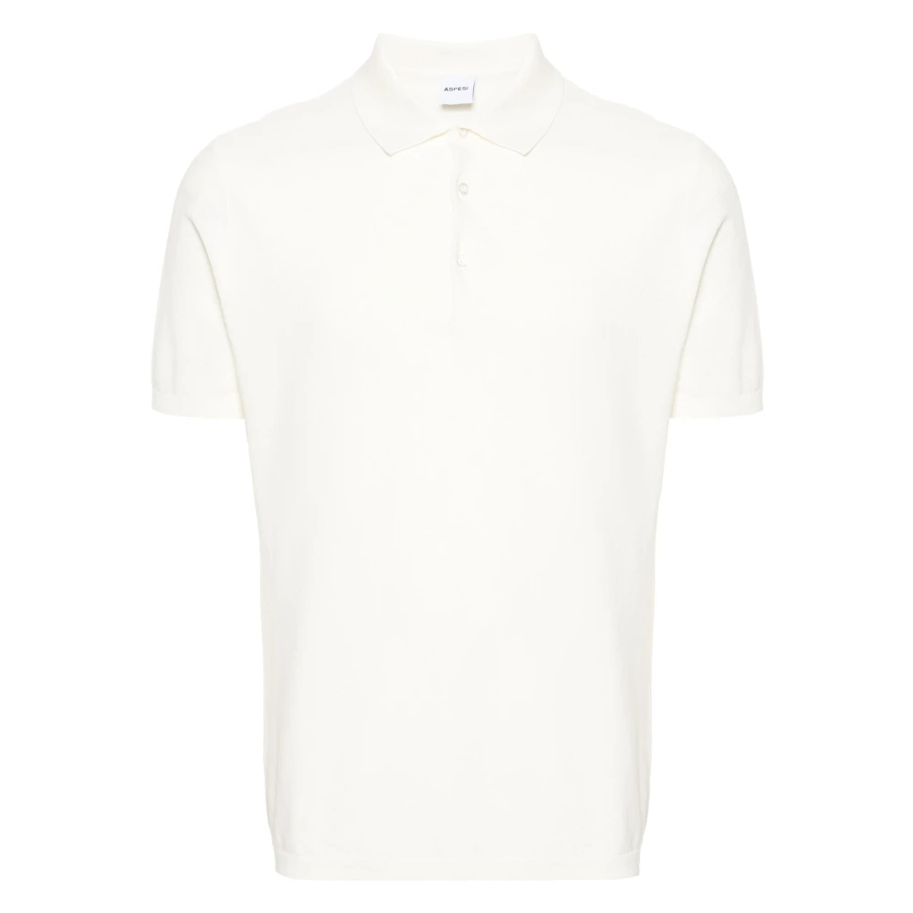 Aspesi Witte Polo Shirt Klassieke Kraag White Heren
