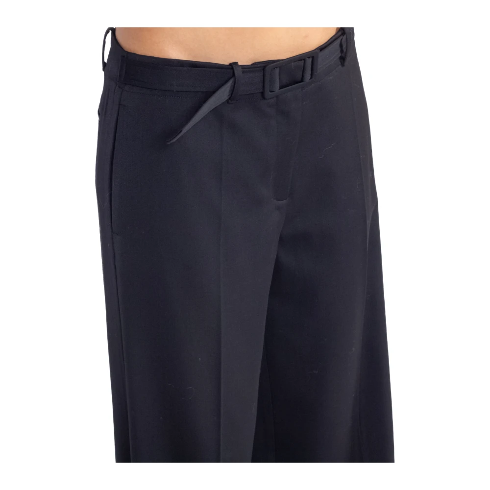 Semicouture Zwarte Perry Wijde Broek Black Dames