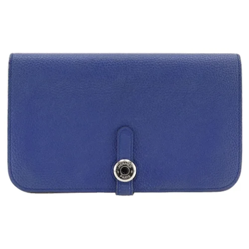 Hermès Vintage Pre-owned Leather wallets Blue Dames