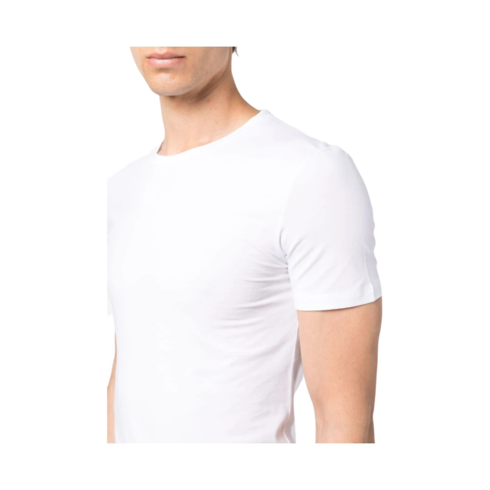 Ermenegildo Zegna Slim Fit Stretch Katoenen T-Shirt White Heren