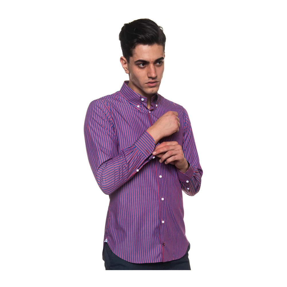 Càrrel Italiaans Gestreept Button-Down Overhemd Multicolor Heren