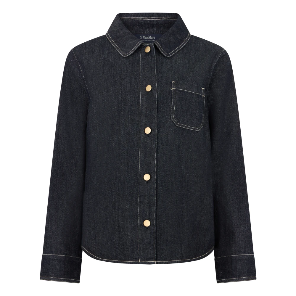 Max Mara Women's Black Shirts, Xs, Classic Denim Shirt