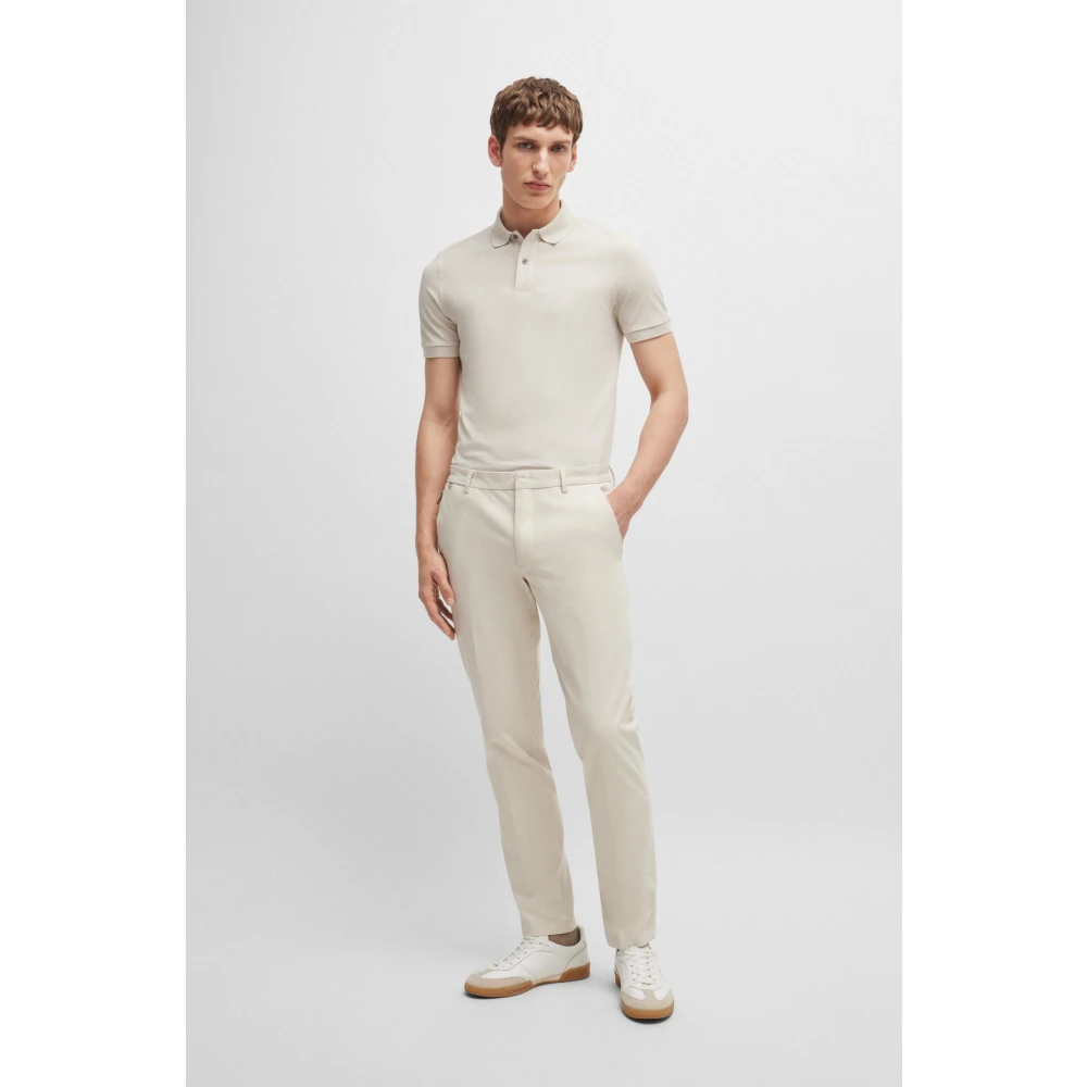 Boss Pique Polo Shirt Gray Heren