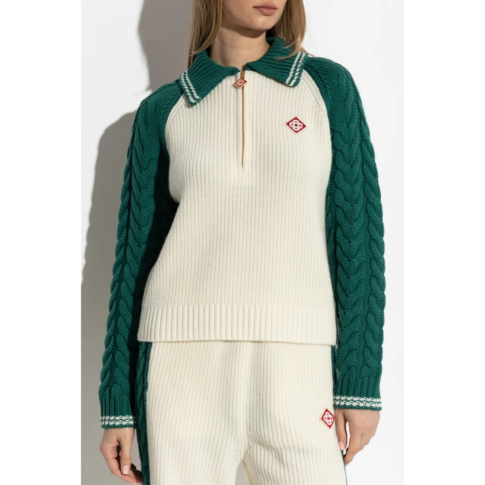 Casablanca Wollen trui met logo Beige Dames