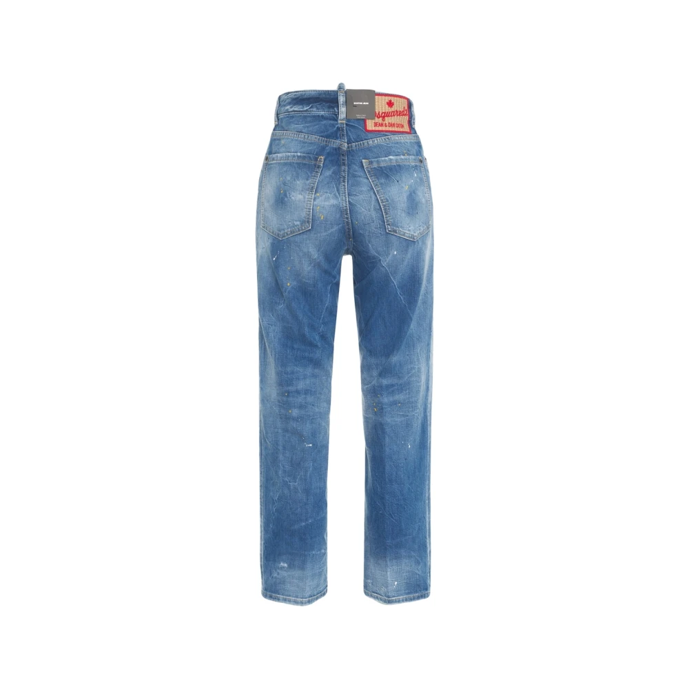 Dsquared2 Blauwe Used Look Boston Jeans Blue Dames