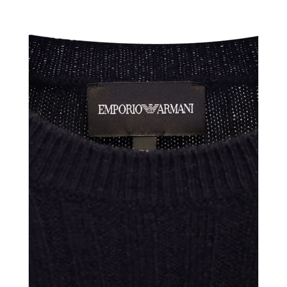 Armani Pre-owned Wool tops Blue Heren