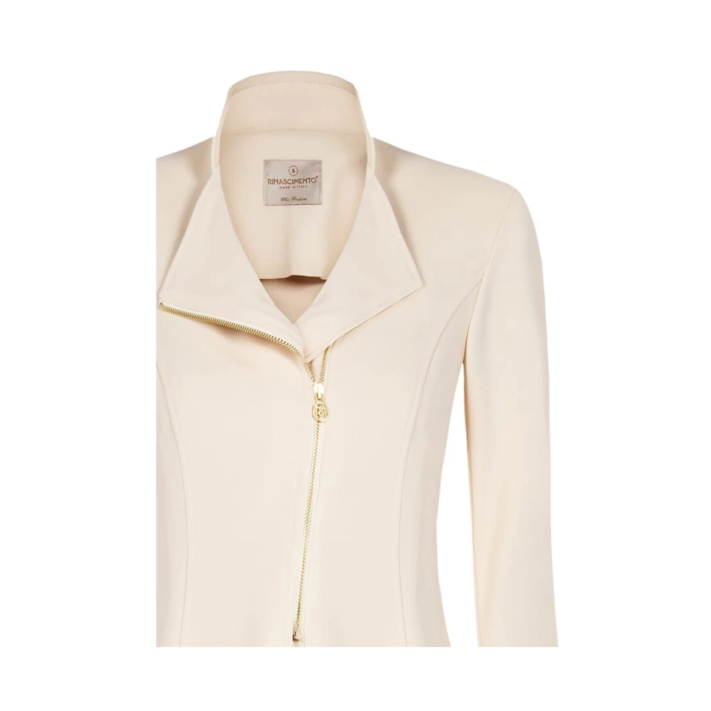 RINASCIMENTO Ritssluiting Jas Lente-Zomer 2024 Collectie Beige Dames