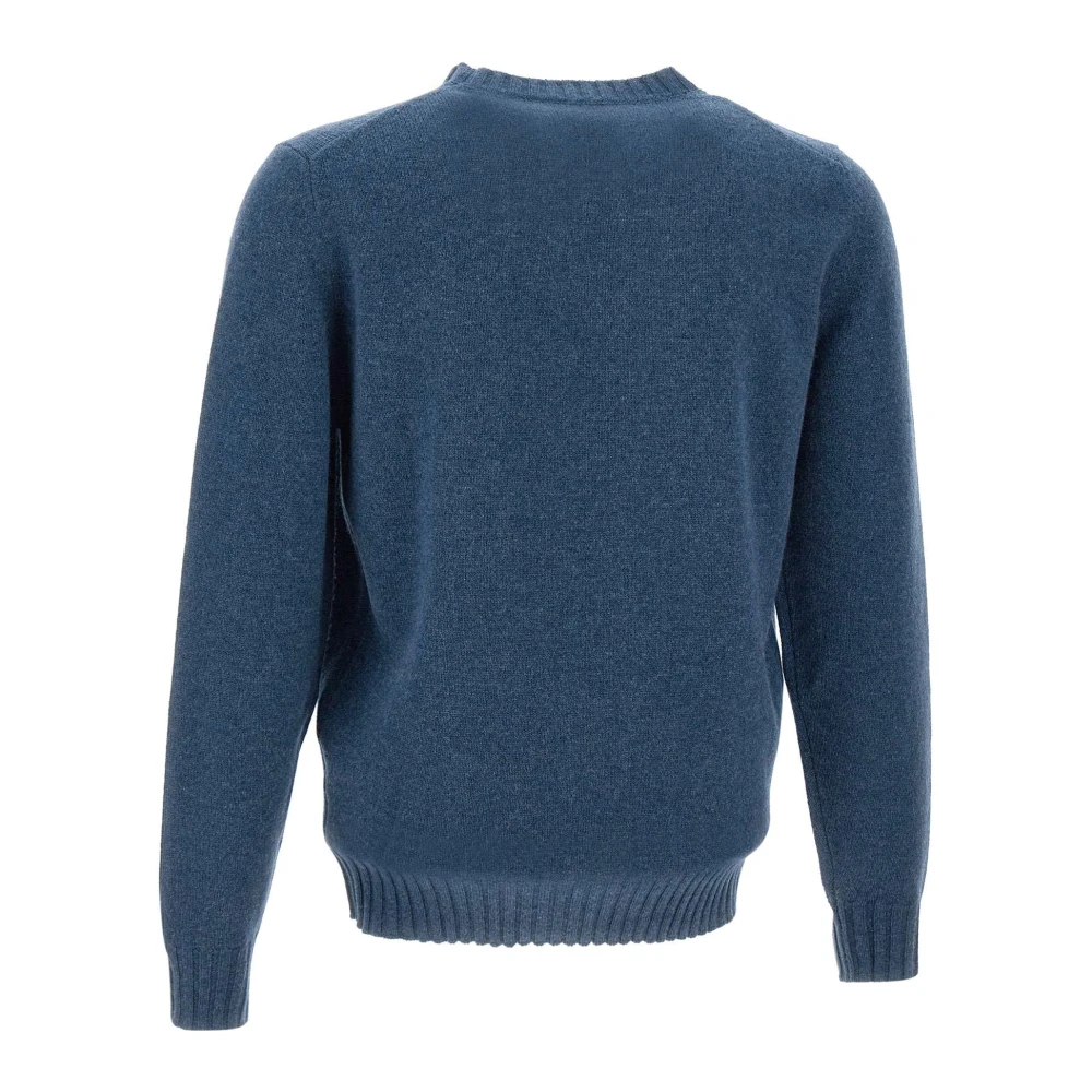 Filippo De Laurentiis Heren Wol Kasjmier Crew Neck Sweater Blue Heren