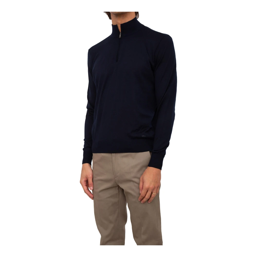 PAUL & SHARK Blauwe Wollen Rits Trui Blue Heren