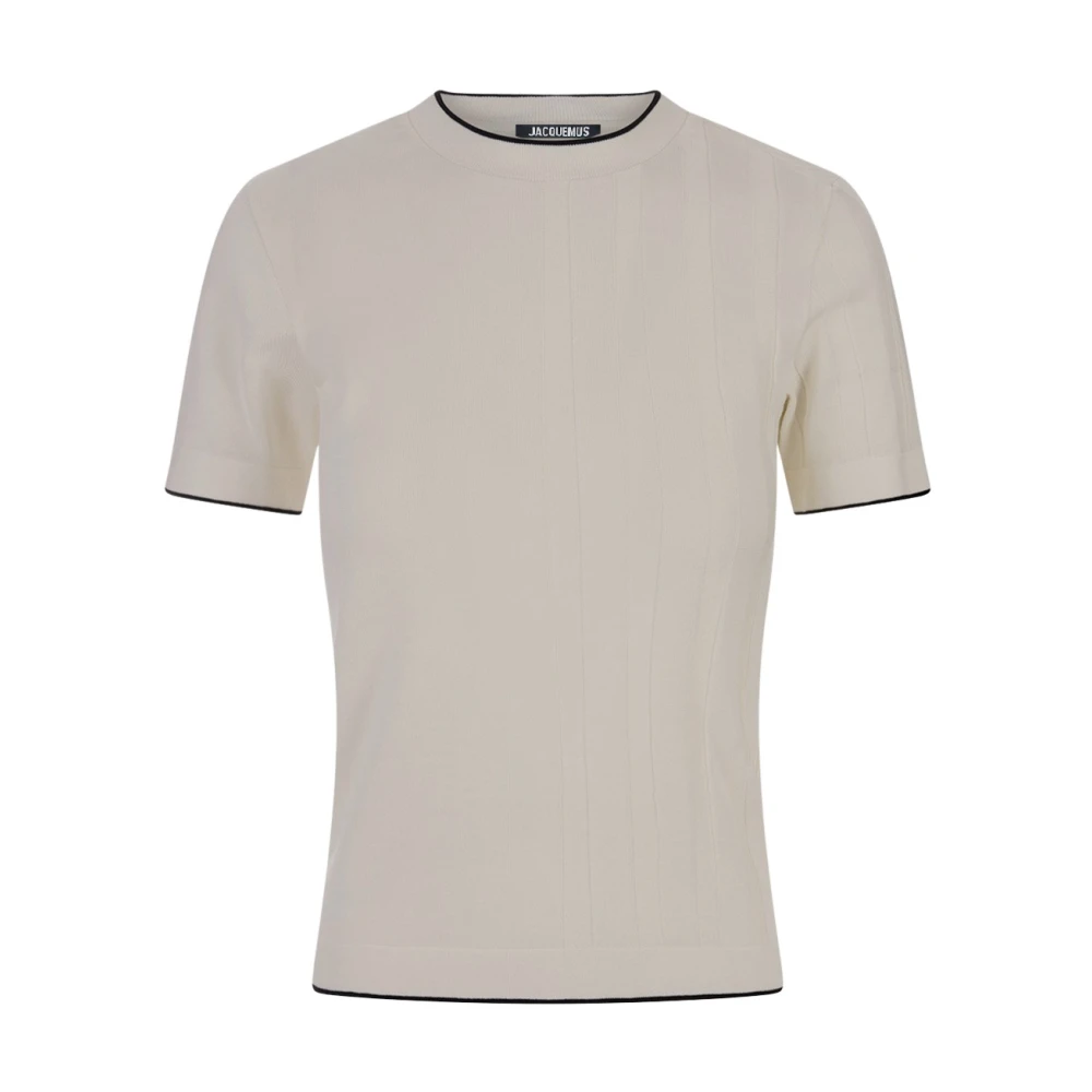 Jacquemus Katoenen Gebreid T-Shirt Beige Heren