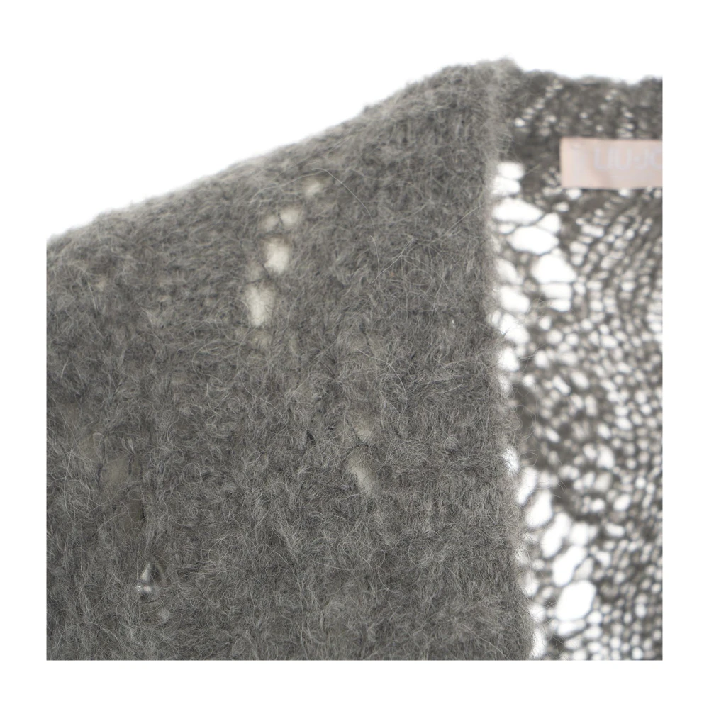 Liu Jo Alpaca Blend Gebreide Vest Oversize Fit Gray Dames