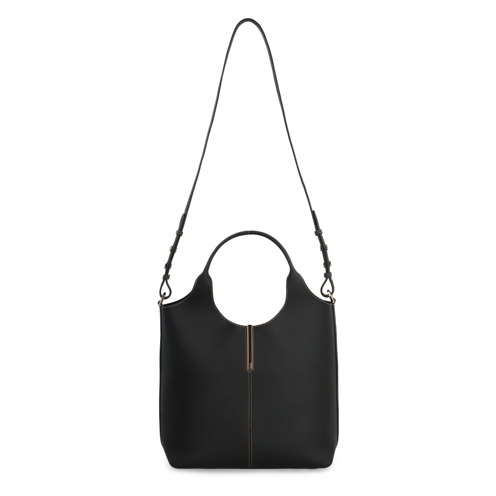 TOD'S Gladleren tas met gesp Black Dames