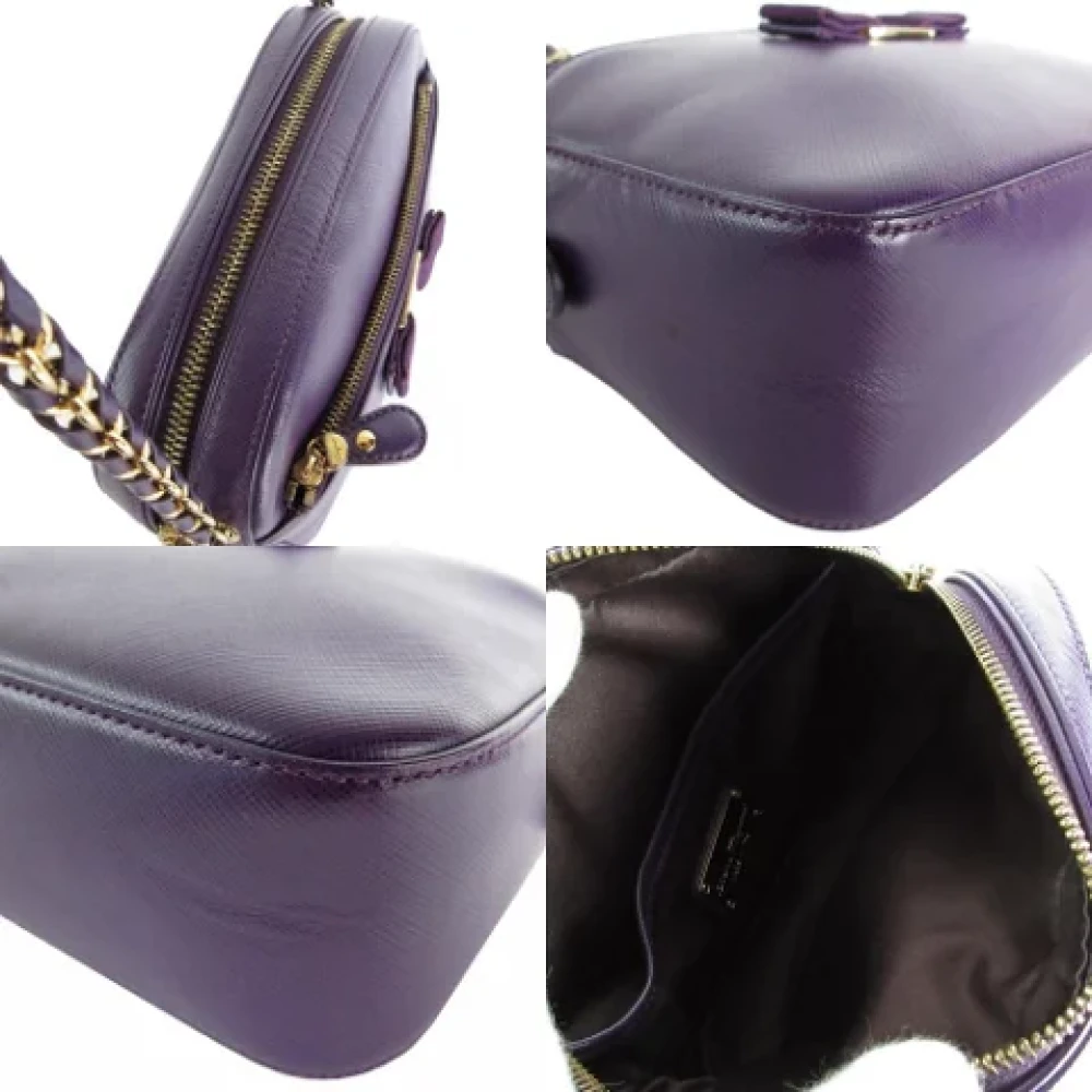 Salvatore Ferragamo Pre-owned Leather shoulder-bags Purple Dames