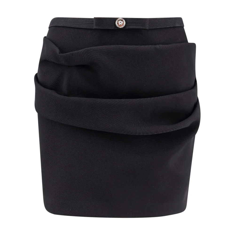 Versace Zwarte wollen rok met Medusa-detail Black Dames