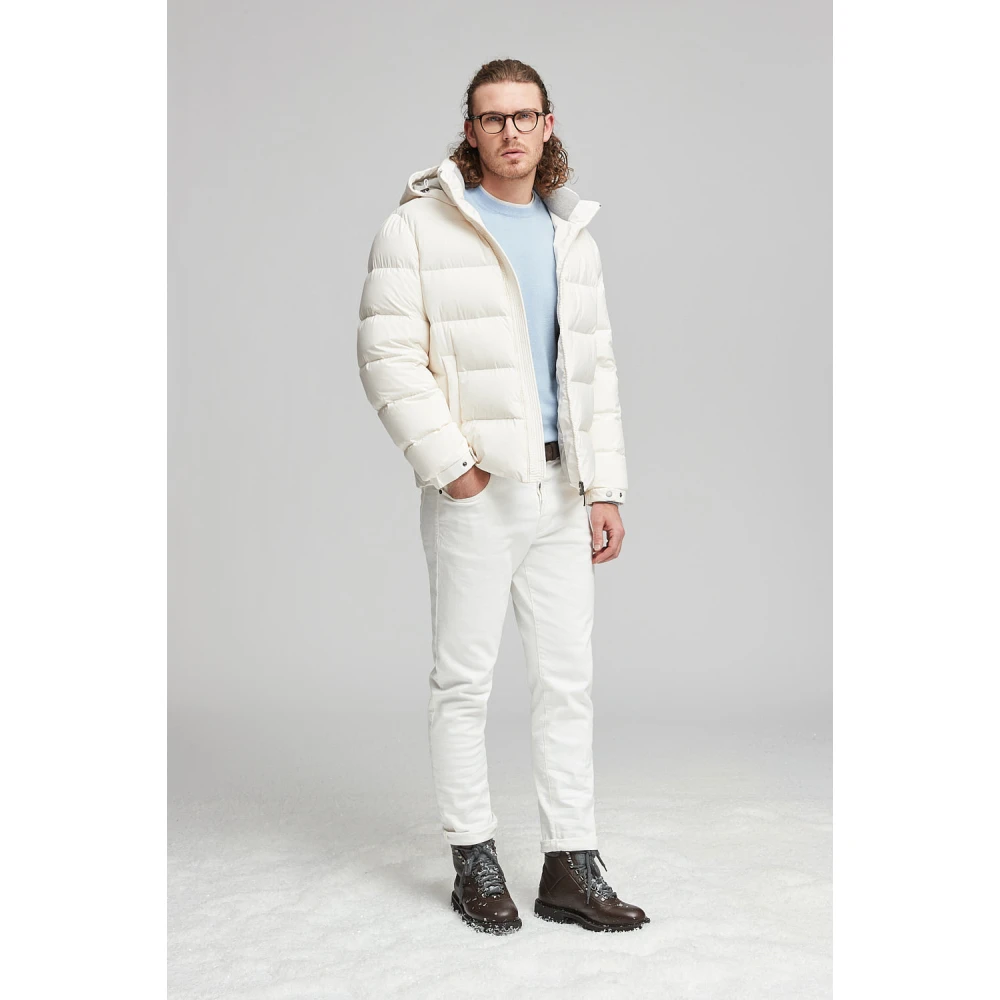 PESERICO Stretch bull denim keperbroek White Heren