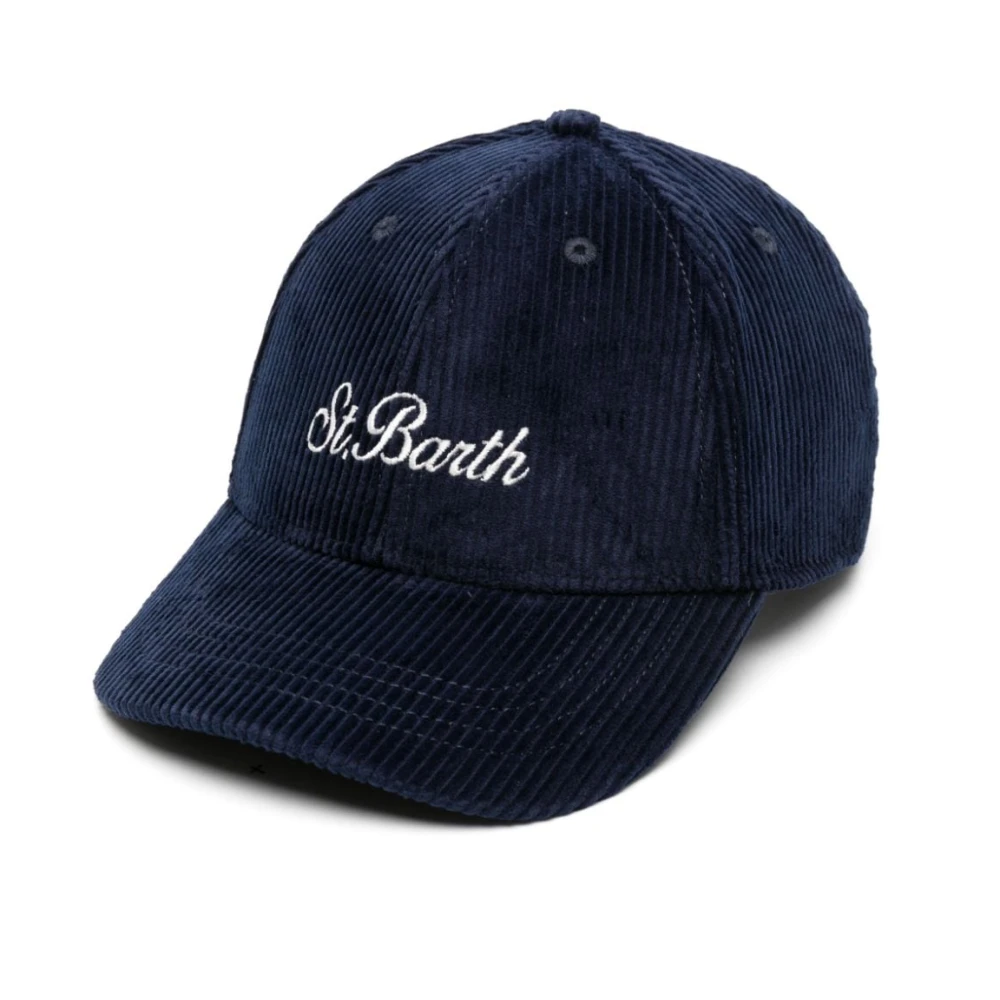 MC2 Saint Barth Blauwe Corduroy Baseballpetten Blue Heren