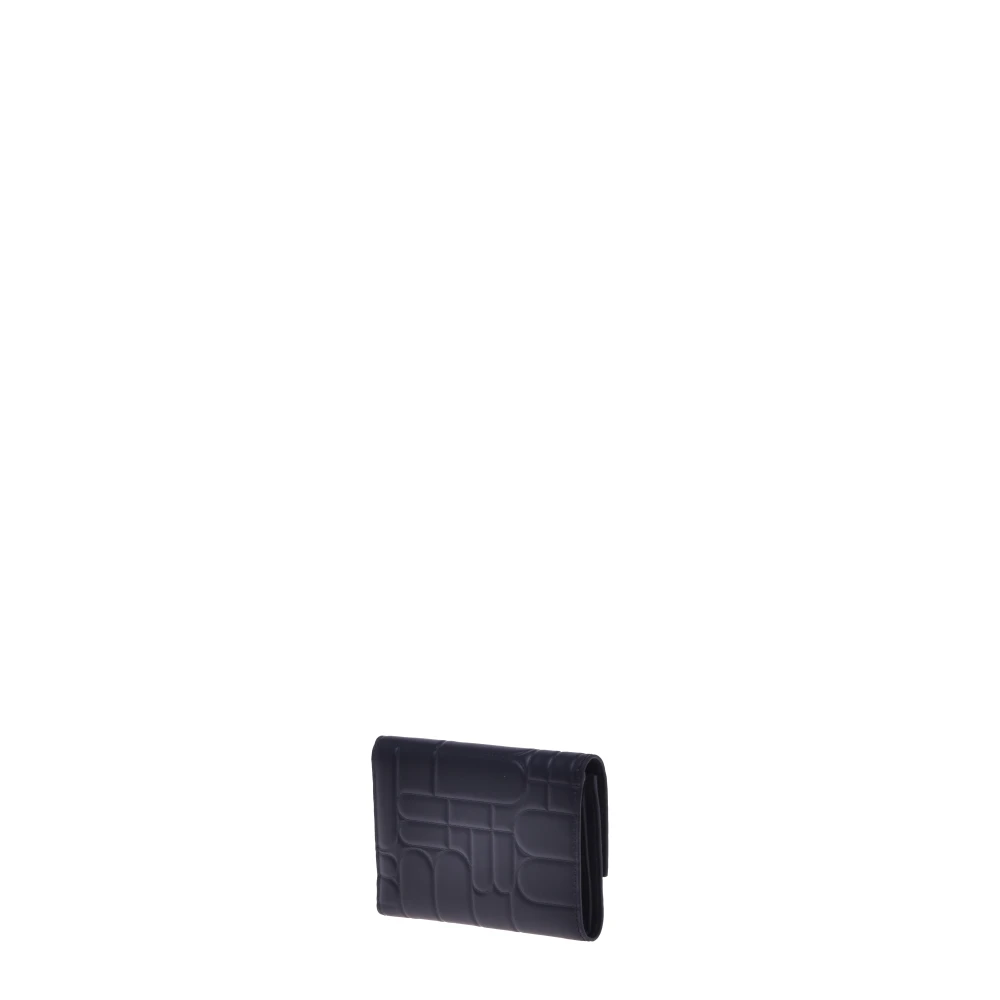 Baldinini Wallet in black monogram leather Black Dames