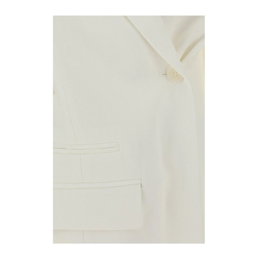 Jacquemus Moderne Blazerjas met Off-Center Sluiting White Dames