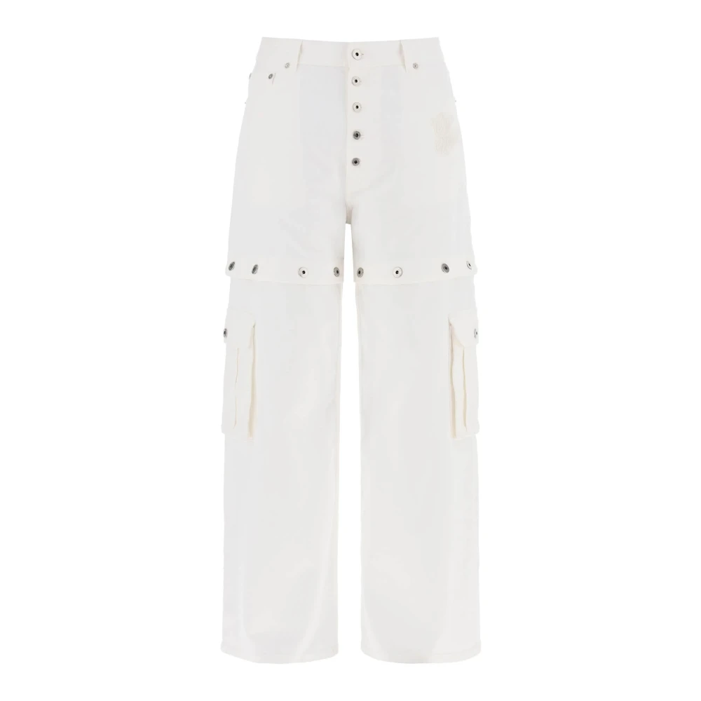 Off White Wide Trousers White Heren