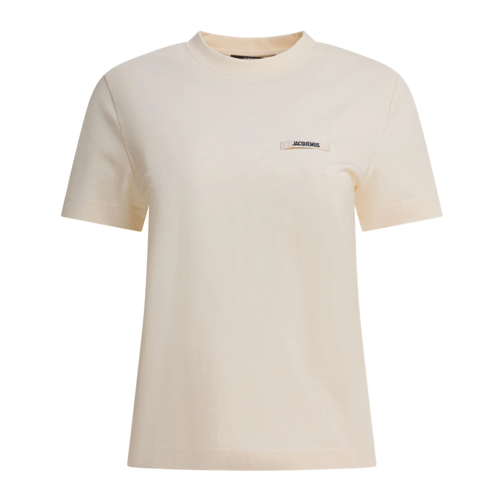 Jacquemus Beige Gros Grain Short-Sleeve T-Shirt - Female - T-Shirts - Xl - Tops