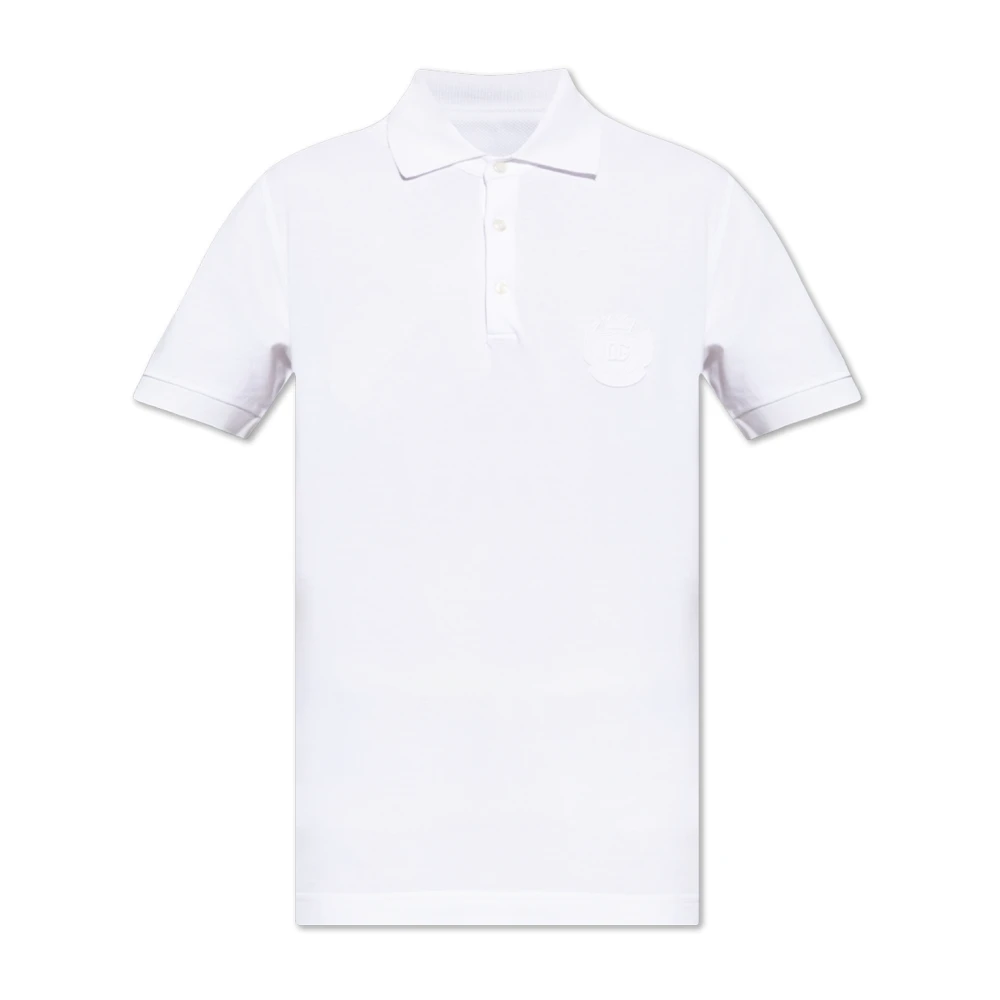 Dolce & Gabbana Katoenen polo met logo White Heren