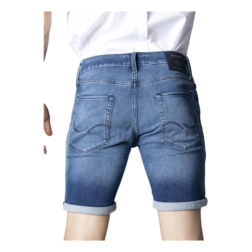 jack & jones Gescheurde Denim Shorts voor Mannen Blue Heren