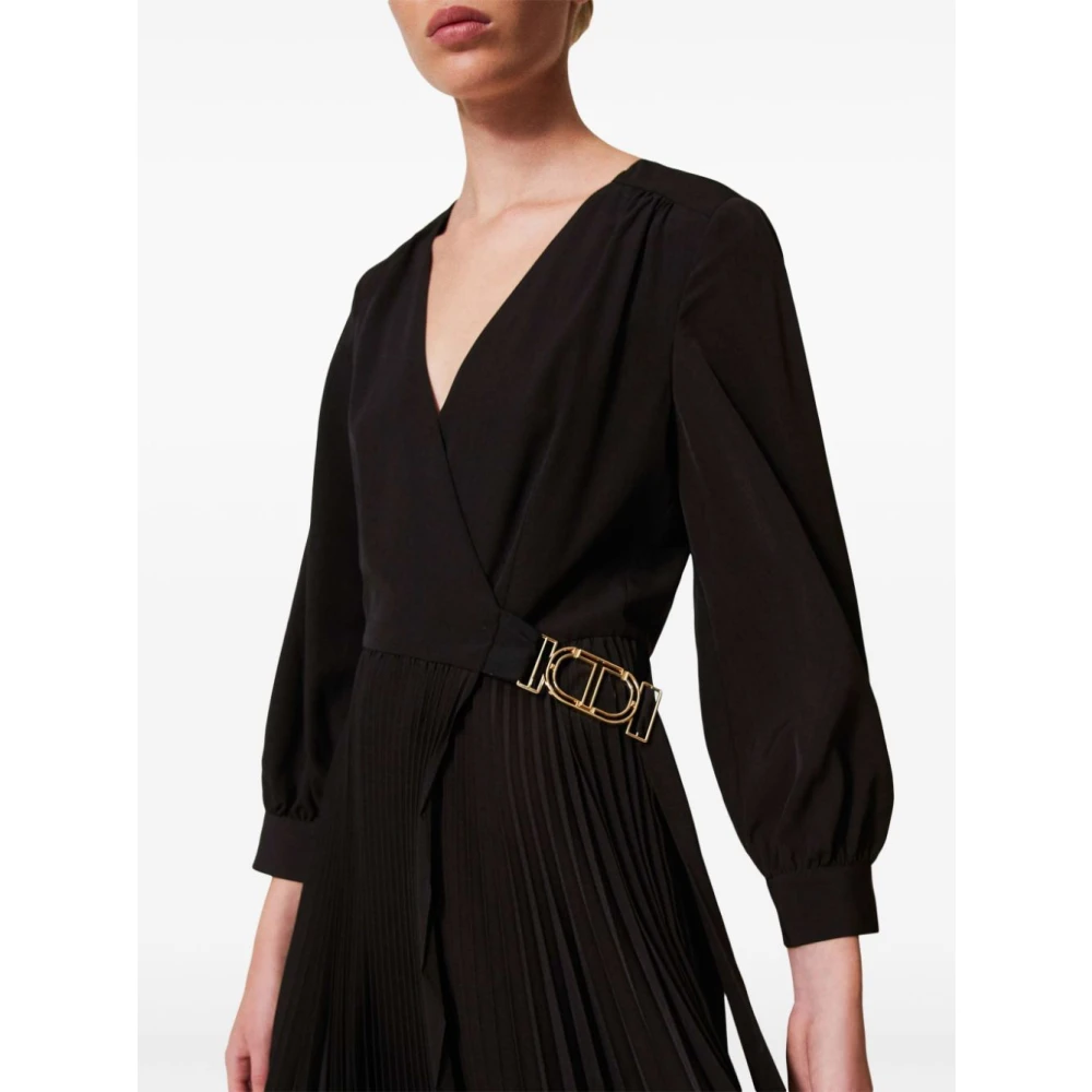 Twinset Elegante Nero Jurk voor Vrouwen Black Dames