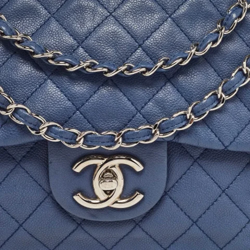 Chanel Vintage Pre-owned Leather chanel-bags Blue Dames