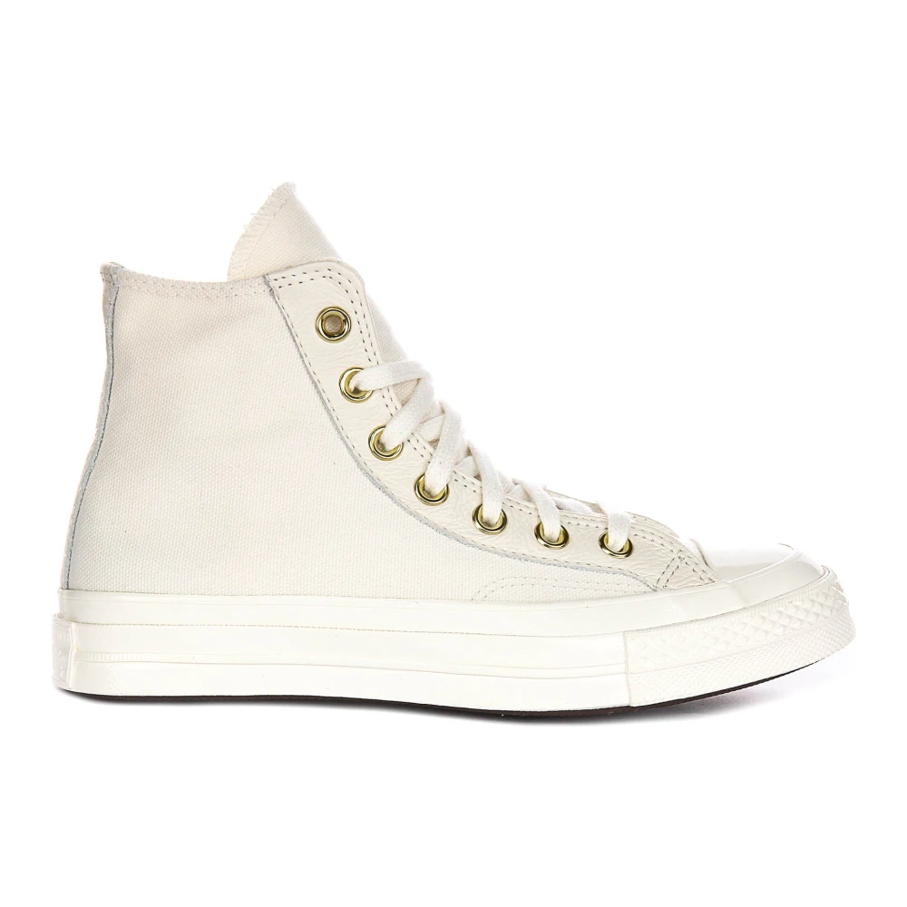 Converse Men's White Sneakers, 6 Uk, Gold Leather Trainers A12555c