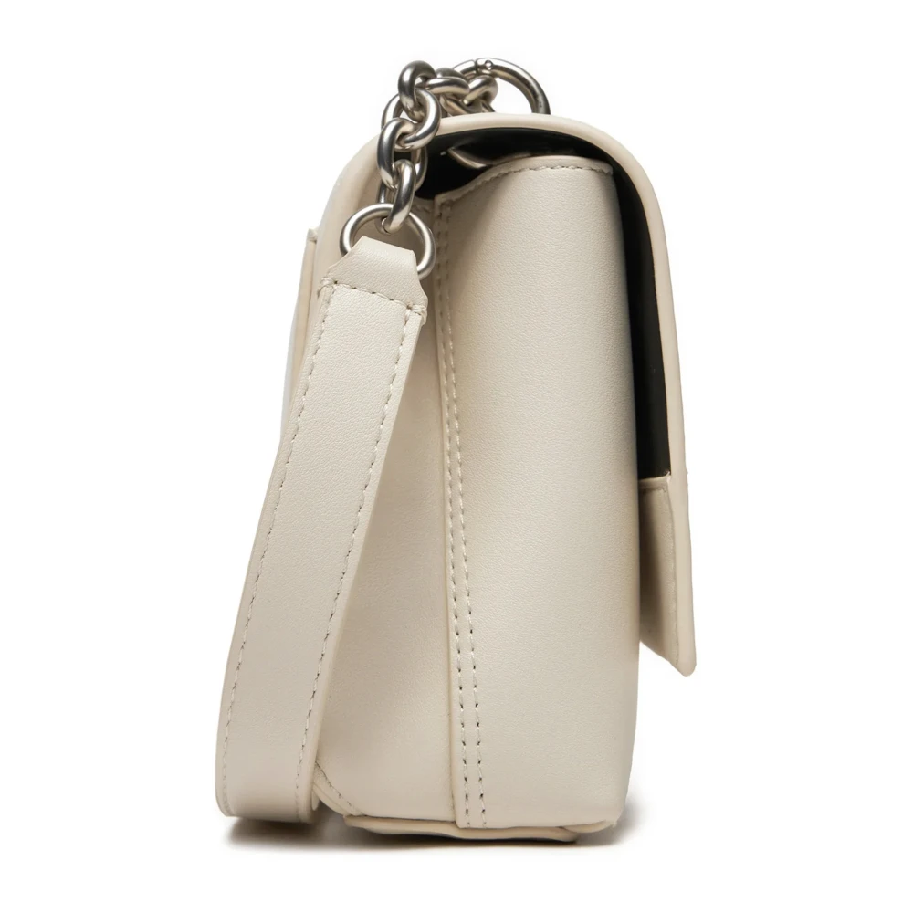 Calvin Klein Jeans Eco-Leren Flap Tas met Ketting Beige Dames