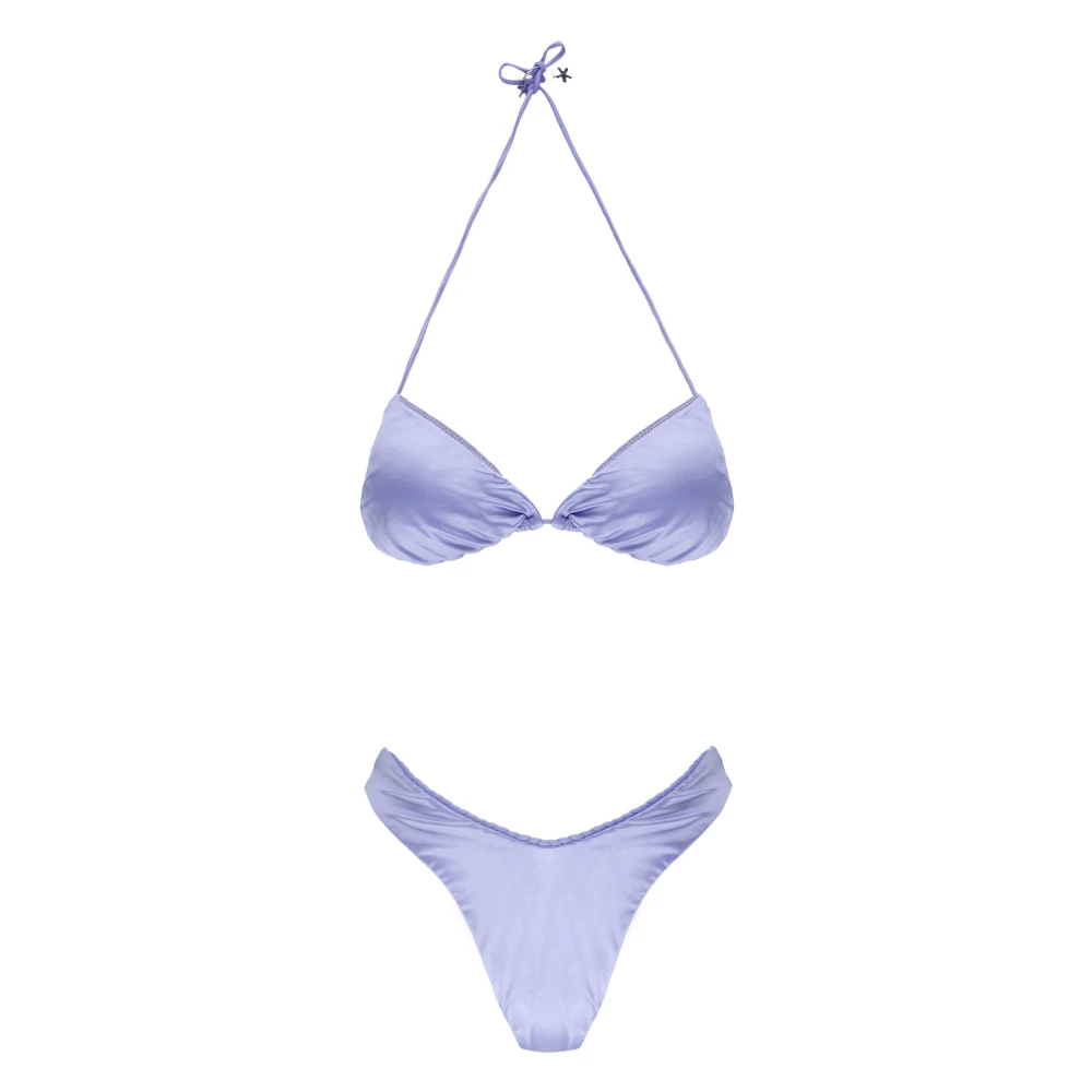 F**k Lila Satin Bikini Triangel Topp Purple, Dam