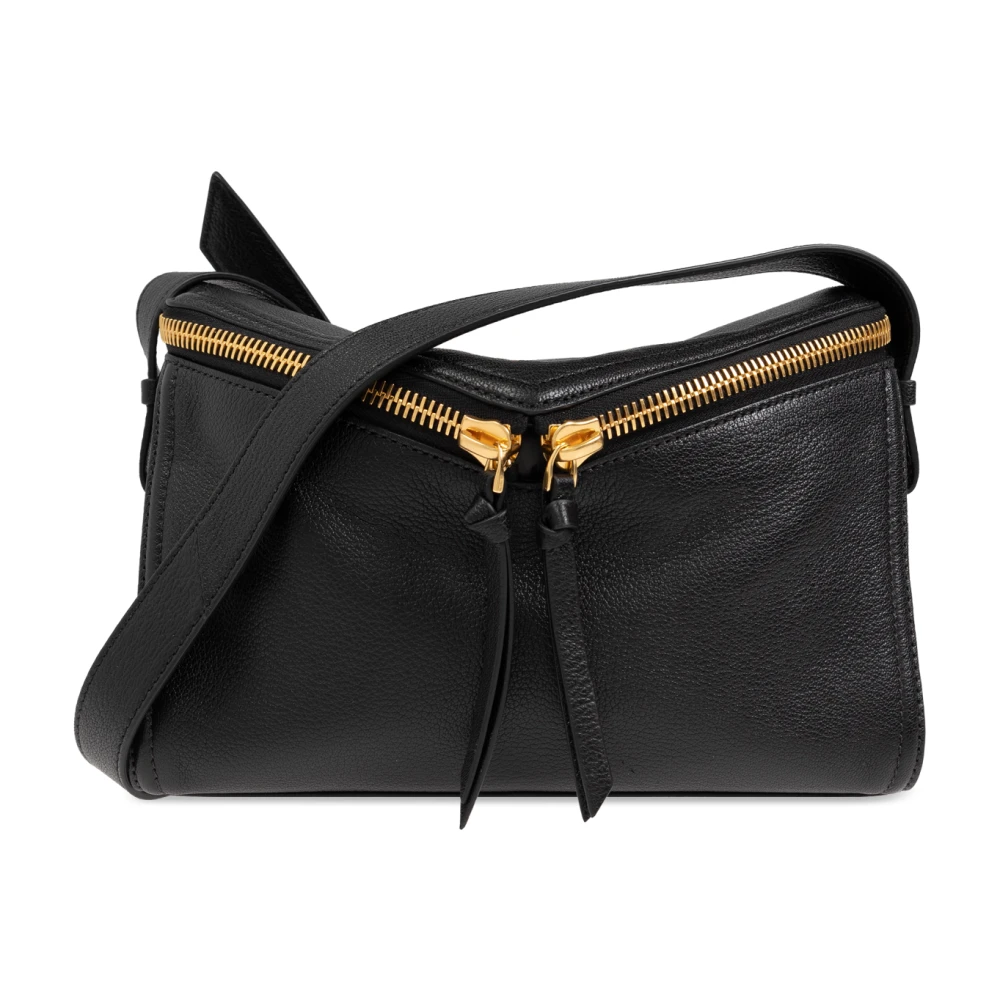 MCM Zwarte Leren Diamant Crossbody Tas Black Dames