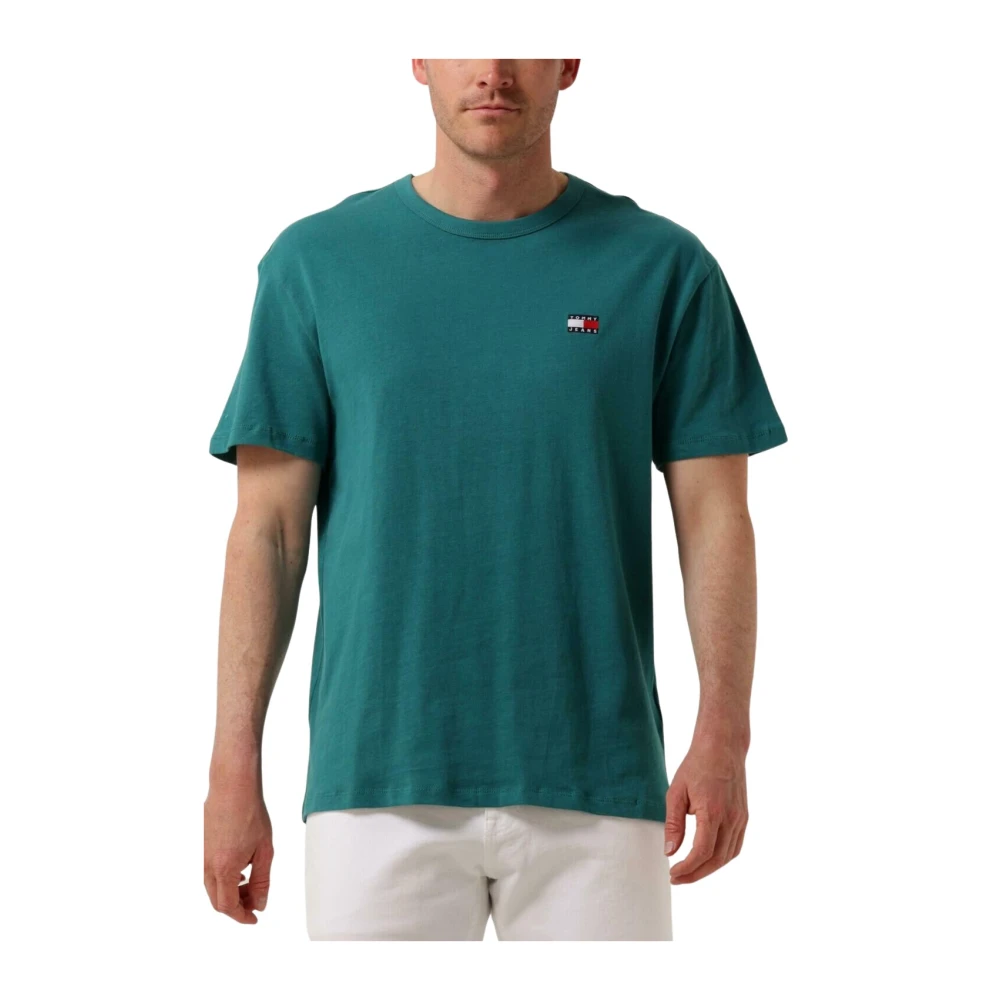 Tommy Jeans Groene Petrolio Reg Badge Tee Text T-shirt Green Heren