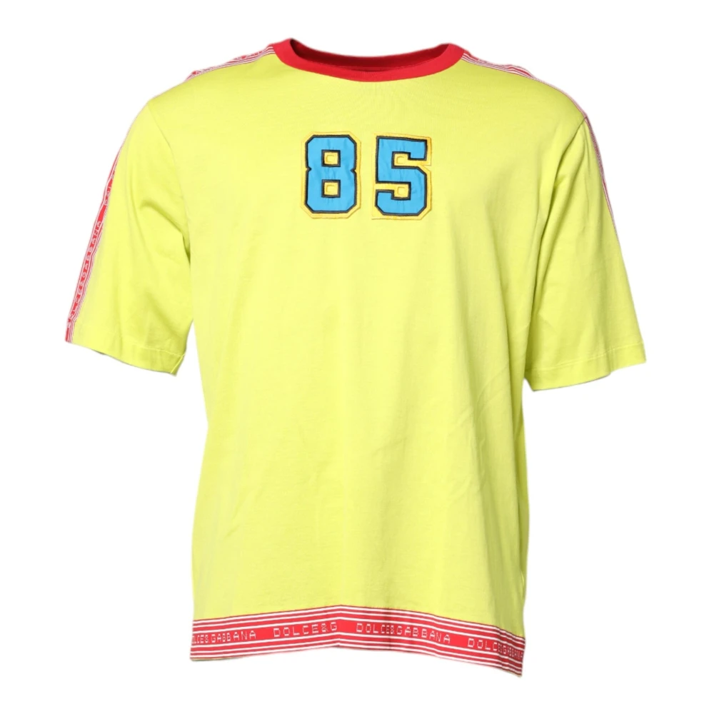 Dolce & Gabbana Green Cotton Crew Neck T-Shirt - Male - T-Shirts - Xl - Tops
