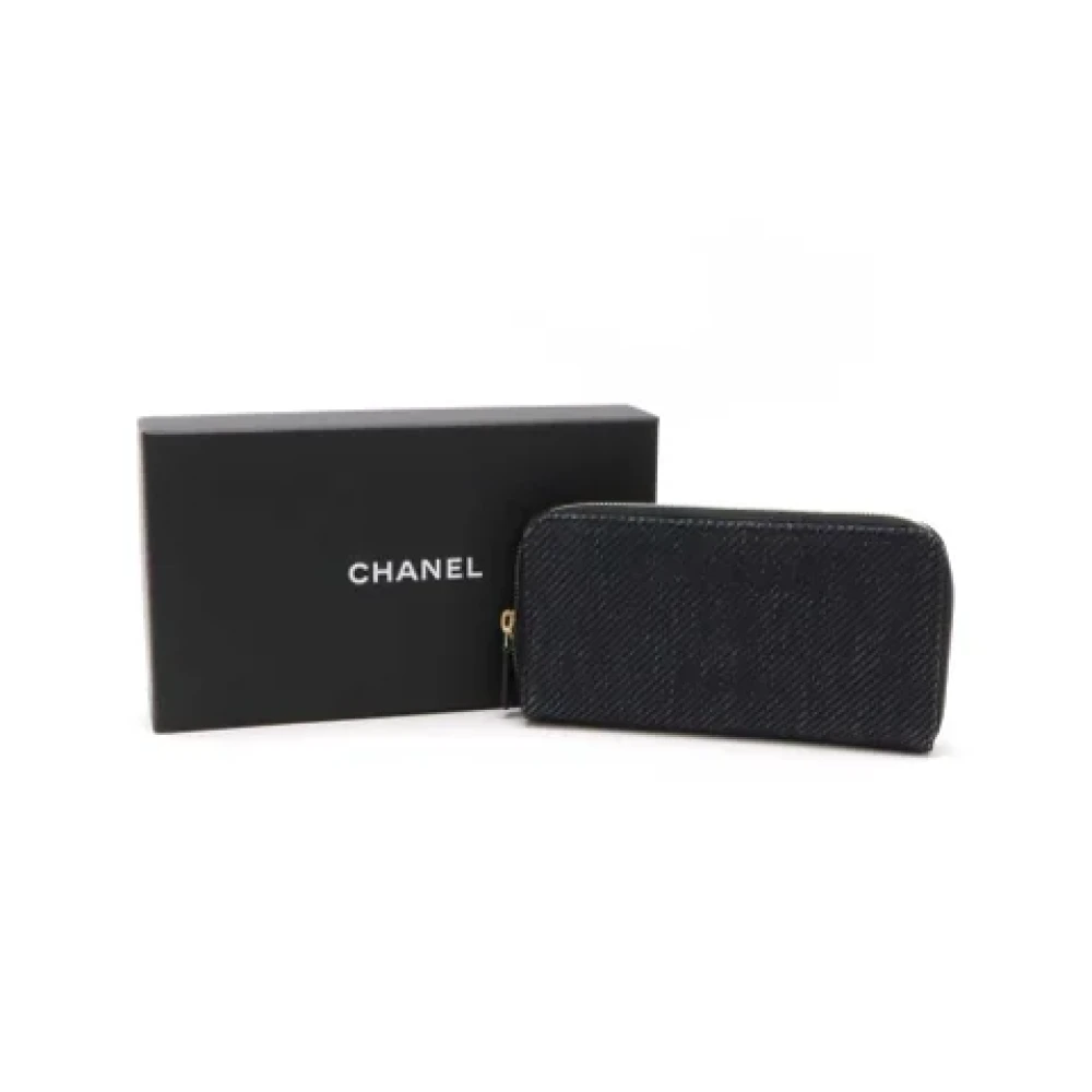 Chanel Vintage Pre-owned Canvas wallets Black Dames