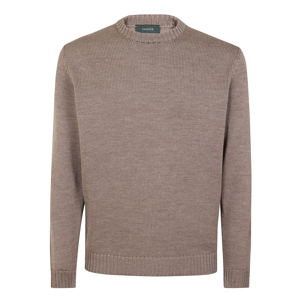 Zanone Wollen Turtleneck Trui in Mole Brown Heren