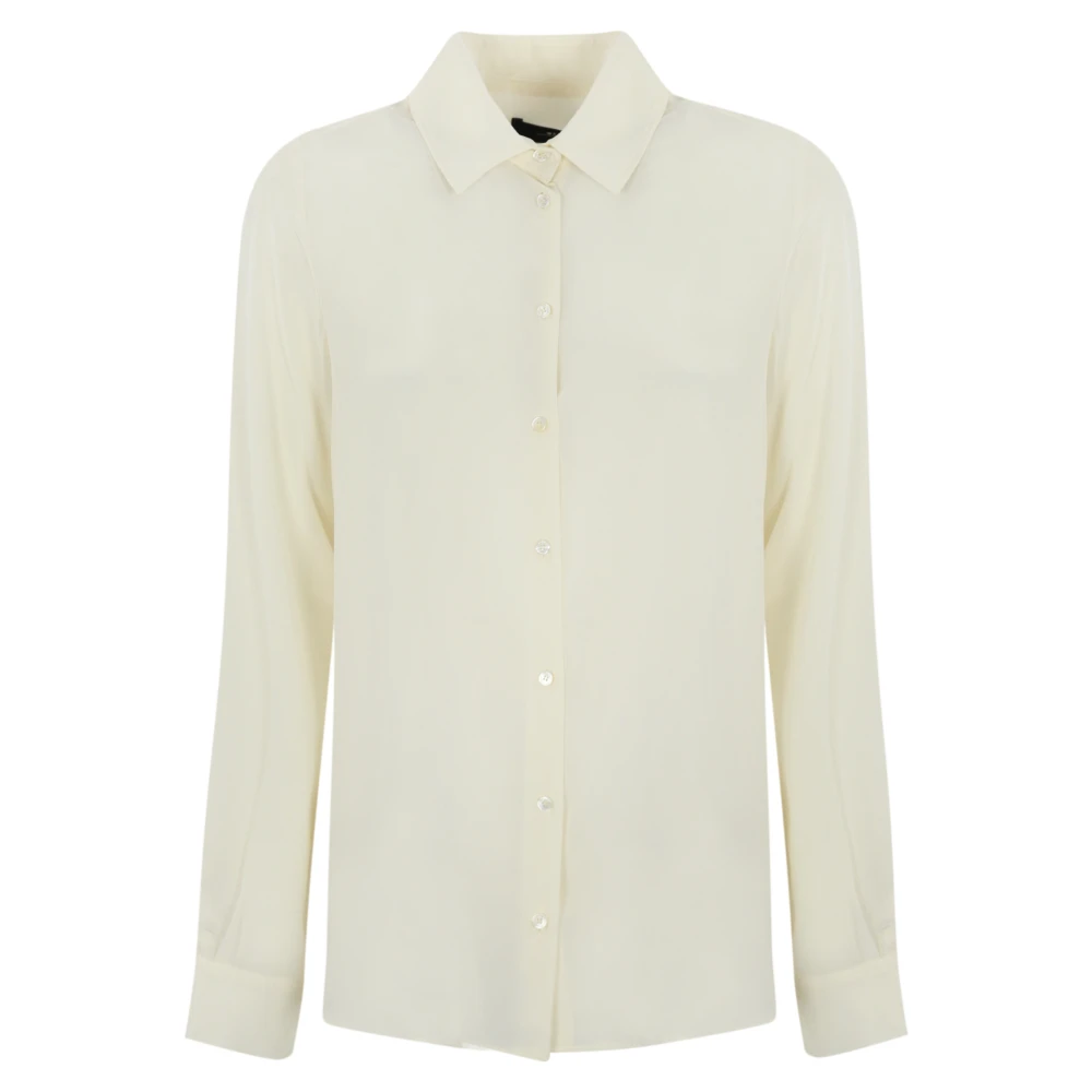 Max Mara Weekend Zijden overhemd Lange mouw Knoopsluiting Beige Dames