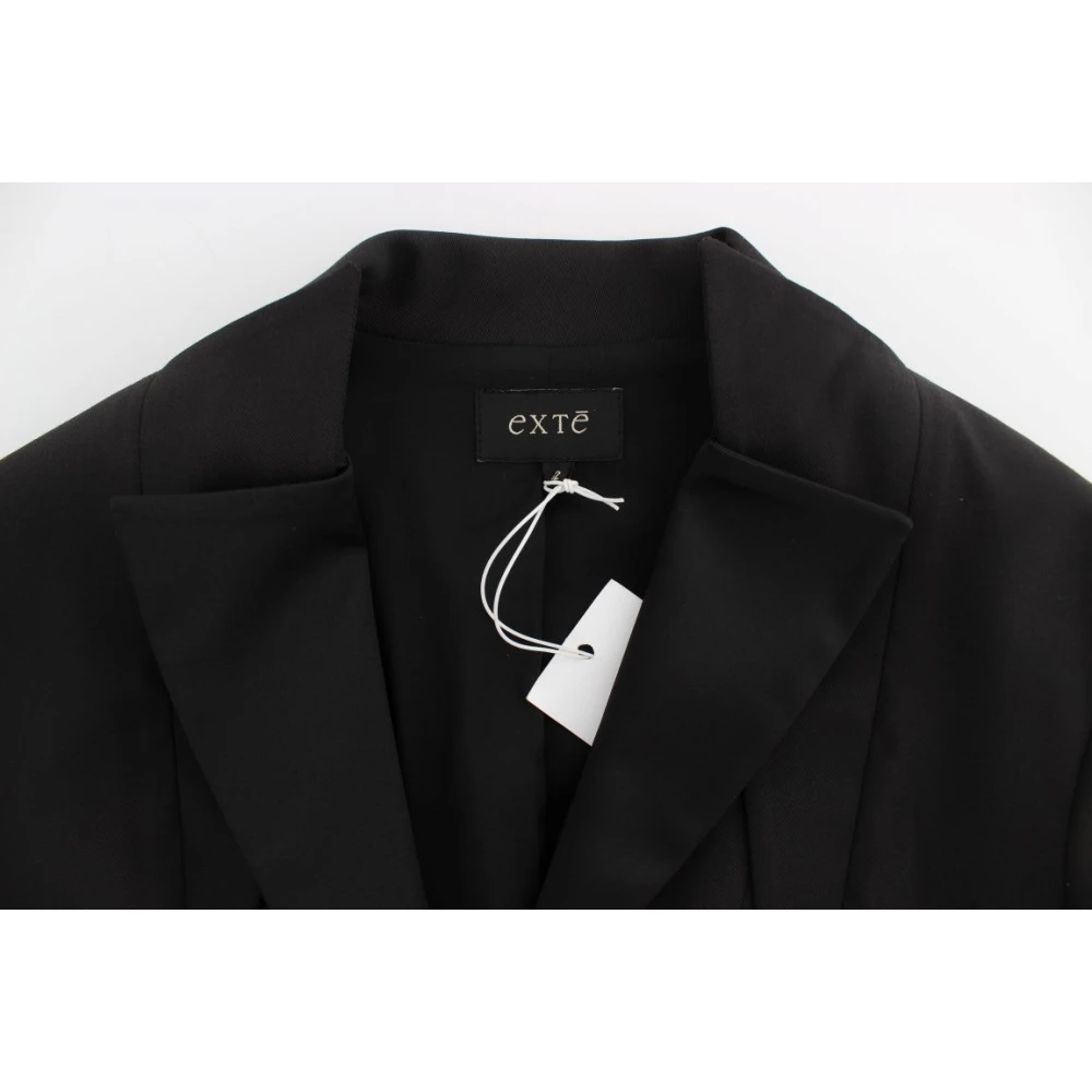 Exte Elegante Zwarte Stretch Blazer Jas Black Dames